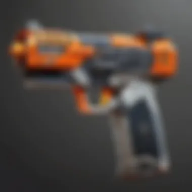 Detailed design of a Call of Duty-themed Nerf gun showcasing vibrant colors and realistic features