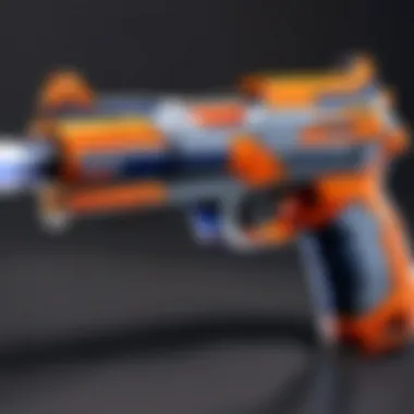 A group of friends engaging in a Nerf battle using Call of Duty-themed blasters in an outdoor setting