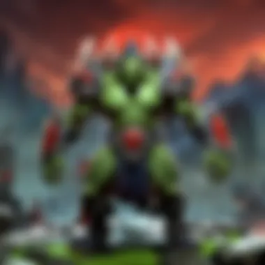 An illustration of various Dota heroes with distinct abilities