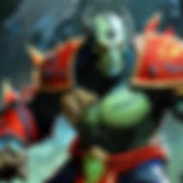 Intense Dota gameplay showcasing a critical match moment