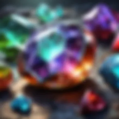 Illustration showcasing the historical significance of healing gems across cultures