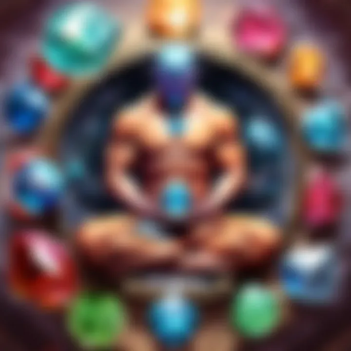 A serene setting with healing gems arranged for meditation and relaxation