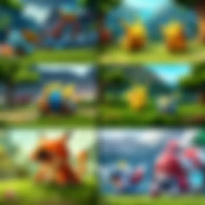 An artistic depiction of the evolution of Pokémon games through the years