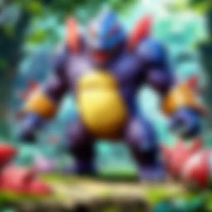 A dynamic scene showcasing a Pokémon tournament filled with cheering fans