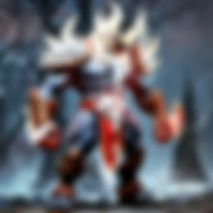 An illustration showing item effects on various heroes