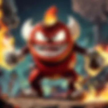 Fiery Boss Battle in Cuphead Game Fiery Boss Battle in Cuphead Game