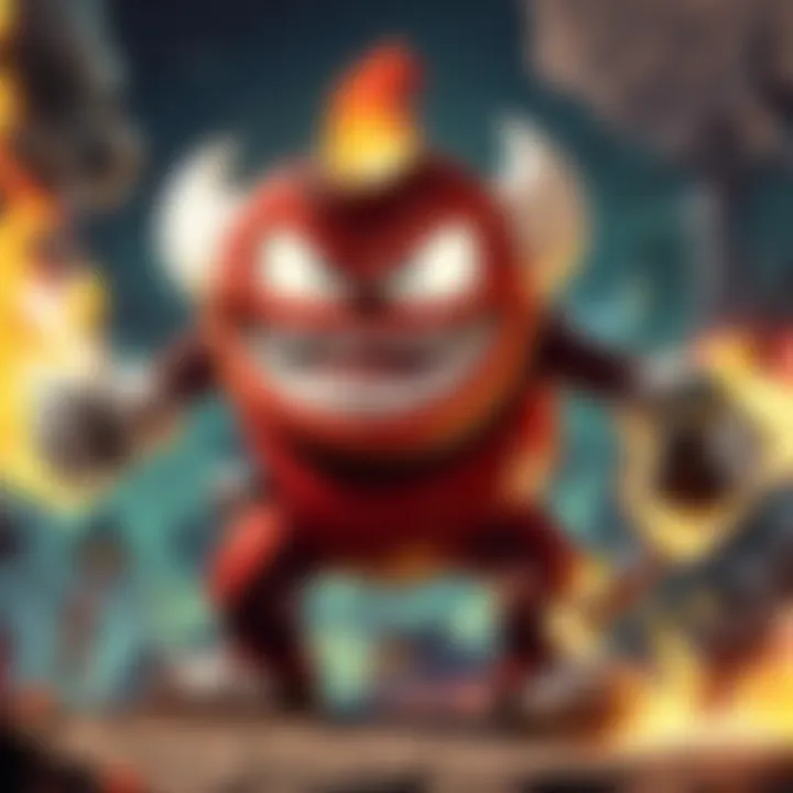 Fiery Boss Battle in Cuphead Game Fiery Boss Battle in Cuphead Game