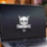 Fortnite logo on MacBook screen