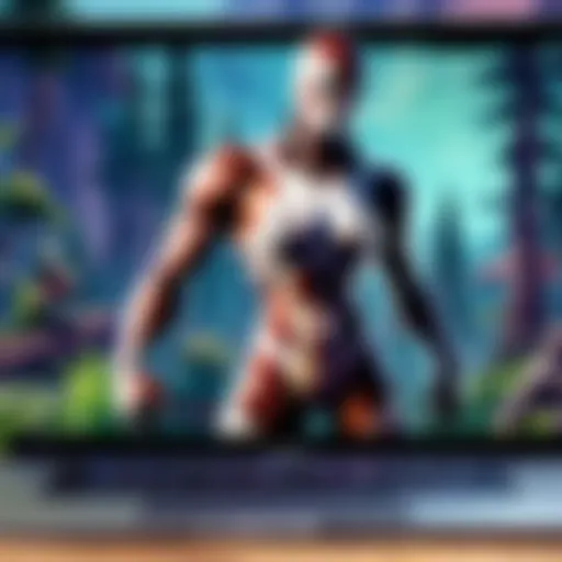 Fortnite logo on MacBook screen