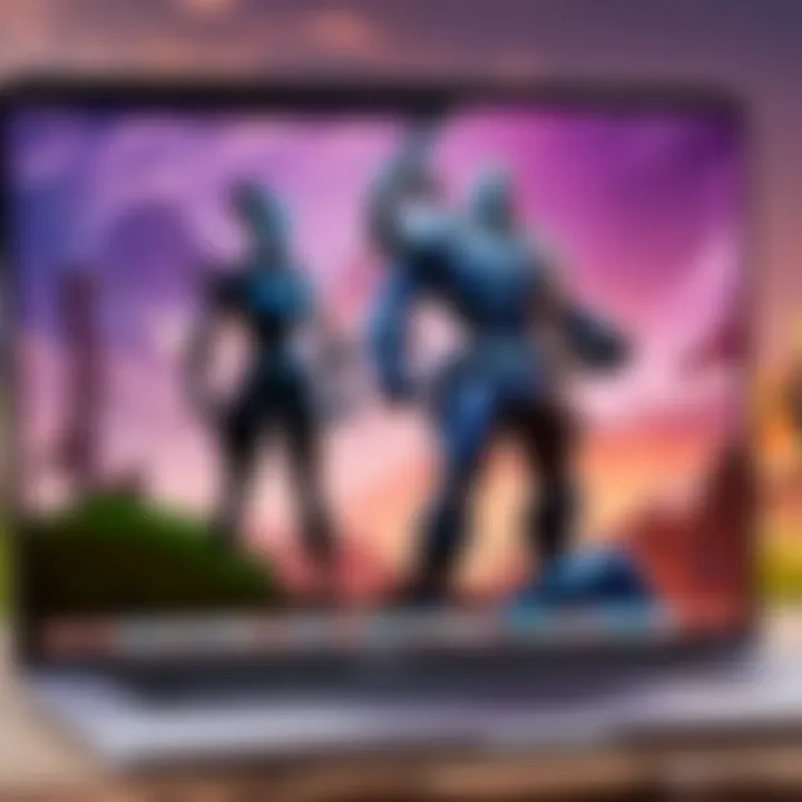 Triumphant Fortnite victory screen on MacBook Fortnite victory screen on MacBook