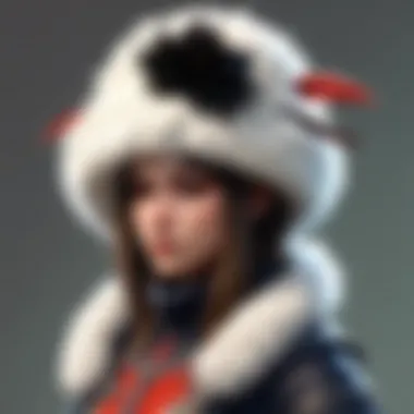 Avant-Garde Fluffy Headwear for the Future Modern interpretation of a fluffy hat in a futuristic setting