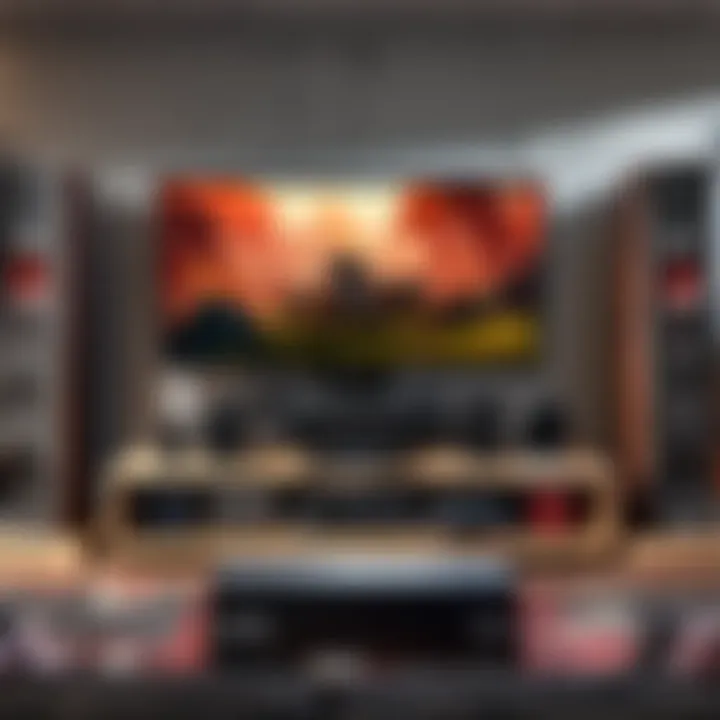 A gamer wearing headphones, fully engaged in gameplay with enhanced audio from speakers