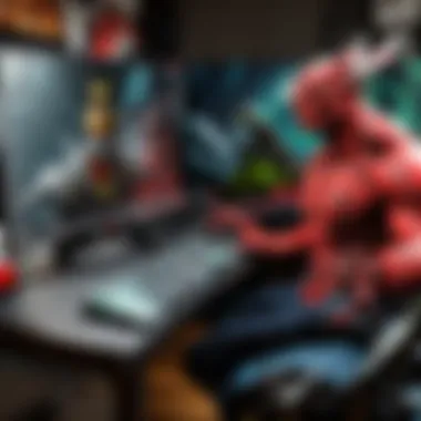 Optimized Gaming Setup with Control Freeks Illustration of gaming setup with Control Freeks in focus