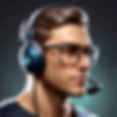 Close-up of a gaming headset designed for eyewear compatibility