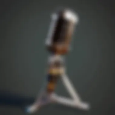 Close-up of a sleek and modern streaming microphone