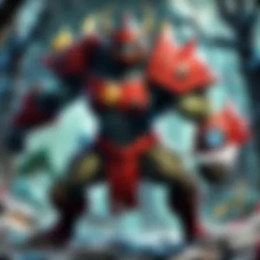 Vibrant illustration showcasing intense competitive card game showdown