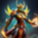 Showcasing Lioni's Unique Abilities Lioni hero showcasing unique abilities in Dota gameplay.