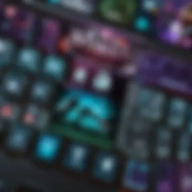 Dynamic gameplay view on MacBook keyboard MacBook keyboard with Fortnite gameplay