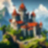 Virtual landscape of a majestic castle in Minecraft