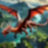 Majestic dragon in flight during a thrilling race