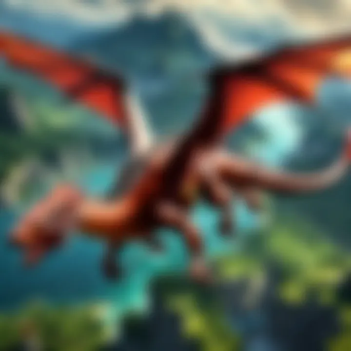 Majestic dragon in flight during a thrilling race