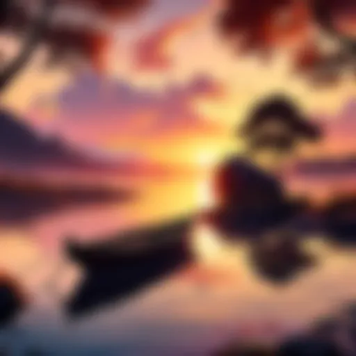 Majestic sunset over the hidden fishing spot