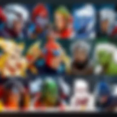 Diverse range of Dota heroes showcased in an artistic illustration