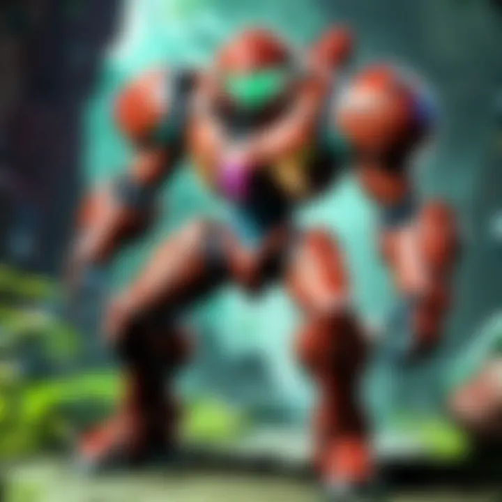 Metroid character in action