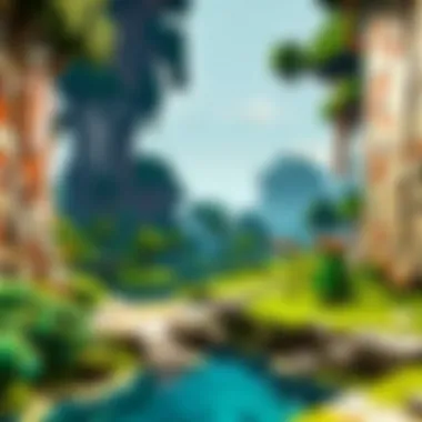 Digital landscape of Minecraft world