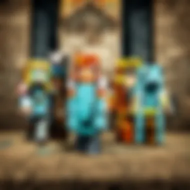 Group of diverse avatars in Minecraft