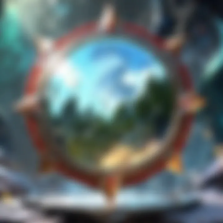 An action scene depicting a character effectively using the mirror shield in combat.