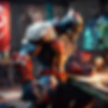 Content creator editing their video in a dynamic workspace.