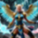 Mystical Valkyrie summoning ethereal powers