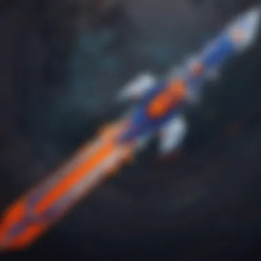 Gameplay scene depicting a character wielding the Nerf Vantage Sword in a strategic move