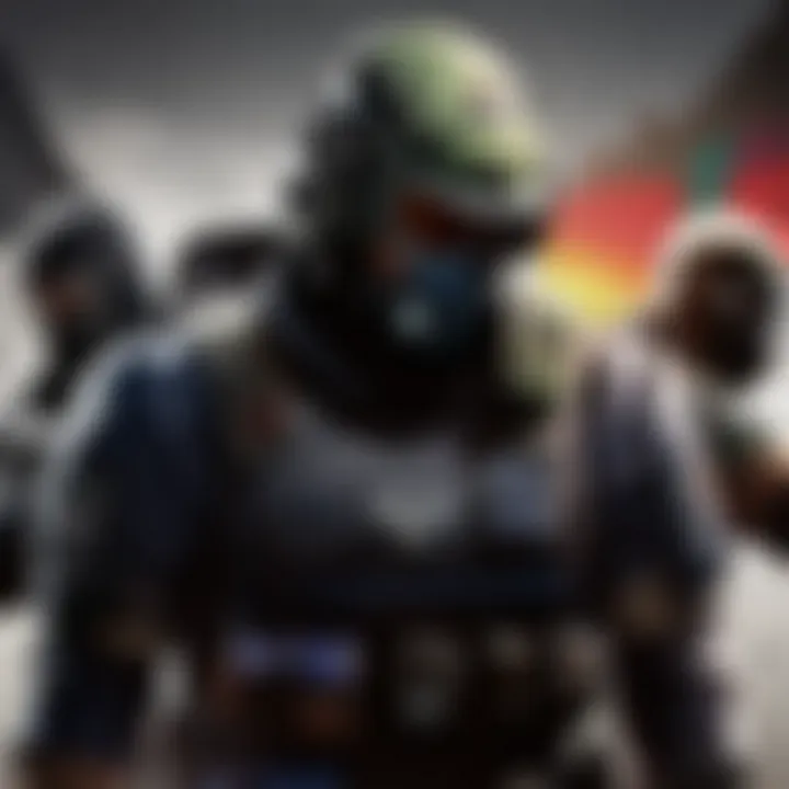 Strategic Planning in Rainbow Six Siege A tactical team strategizing in Rainbow Six Siege