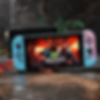 Nintendo Switch console on a futuristic background