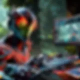 Digital rendering of a futuristic gaming setup