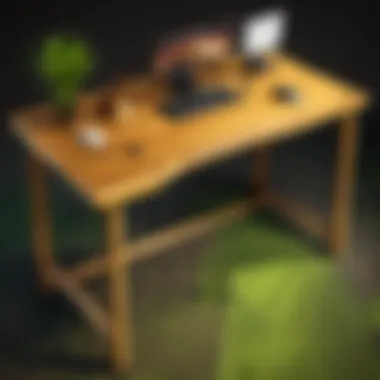 Rustic bamboo desk with eco-friendly charm