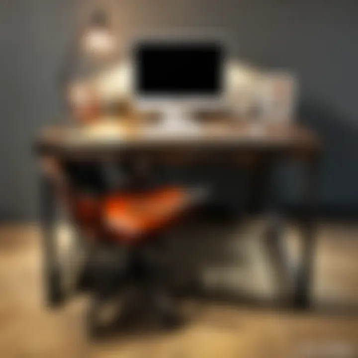 Sleek metal desk with modern industrial style