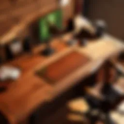 Elegant wooden desk with minimalist design