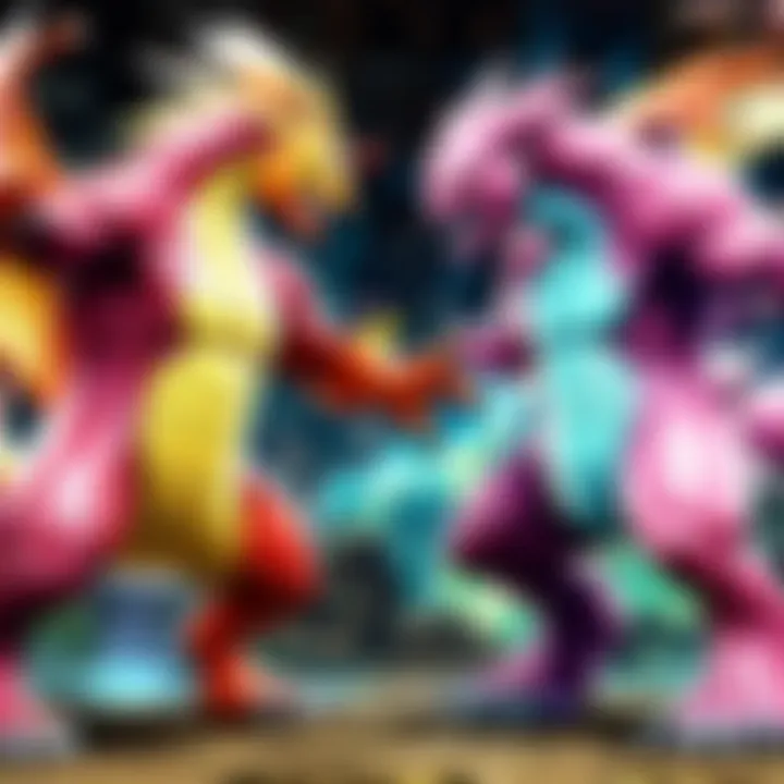 Epic Pokemon Battle Duel Pokemon Battle Scene