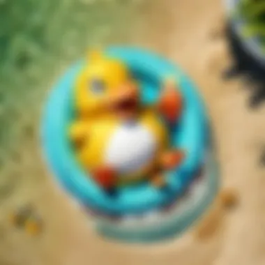 Psyduck Pool Float Admired by Beach-Goers