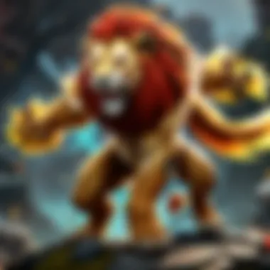Illustration of the Raging Lion's abilities in gameplay