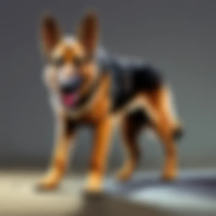 German Shepherd undergoing rehabilitation