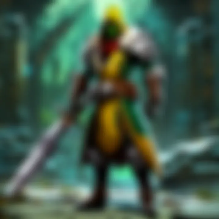 A strategic overview of a Dota match showcasing rogue builds in action