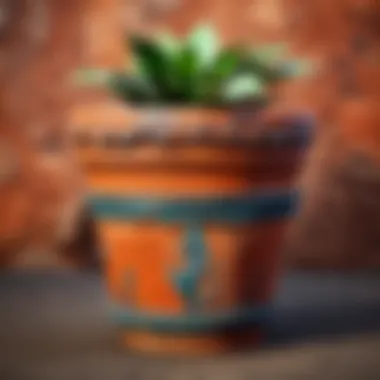 Rustic terracotta medium size plant pot with weathered finish