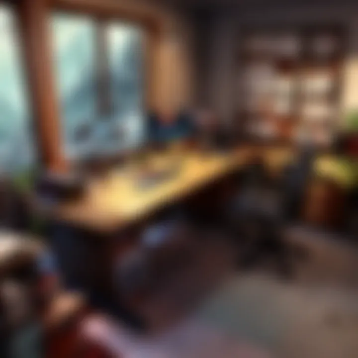 Conceptual illustration of a secluded workspace