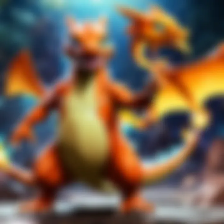 Magical Charmander evolving into a shiny Charizard