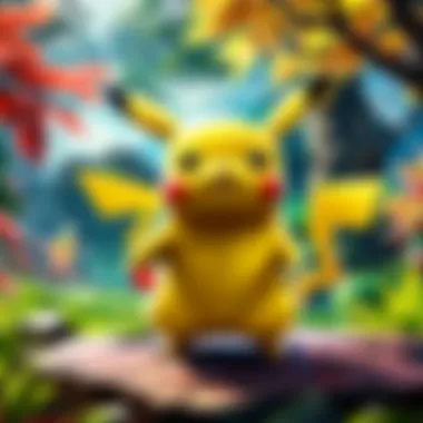 Sparkling Pikachu in a vibrant Pokemon Go setting