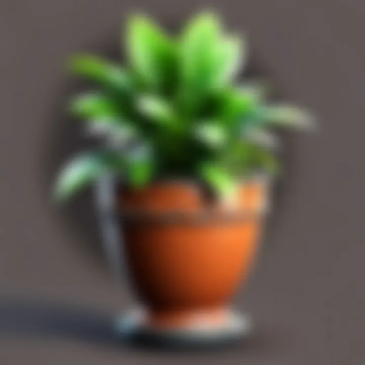 Sleek and modern medium size plant pot in a minimalist setting